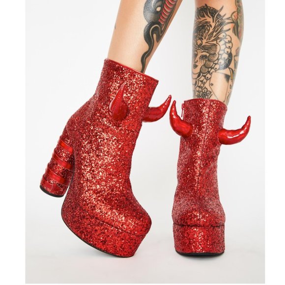Red glitter boots Clearance